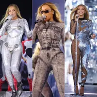 Beyonce kerap mengenakan pakaian bodysuit sebagai ciri khas saat konser dunianya tersebut. Ada berbagai macam model bodysuit yang tak biasa. @beyonce