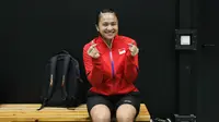 Pemain Indonesia, Melati Daeva Oktaviani, di Finlandia, Jumat (24/9/2021), jelang Piala Sudirman 2021. (PBSI)