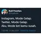 7 Curhatan Netizen Instagram Mode Gelap Ini Bikin Galau (sumber: Twitter.com/heybudie)