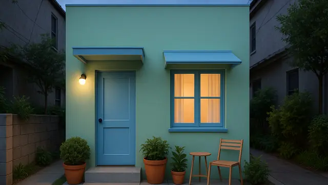 7 Model Rumah Kecil Warna Hijau dengan Biru yang Elegan di Lahan Sempit, Bikin Hunian Jadi Segar dan Menawan