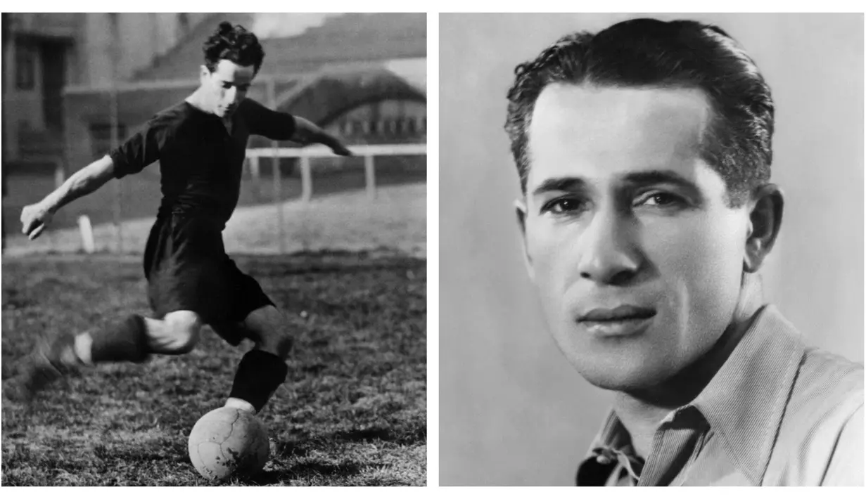 Guillermo Stabile. Eks striker Timnas Argentina yang wafat pada 26 Desember 1966 dalam usia 61 tahun ini total mencetak 8 gol saat menjadi top skor pada Piala Dunia edisi pertama 1930 di Uruguay. Argentina pun dibawanya finis sebagai runner-up setelah kalah 2-4 dari tuan rumah Uruguay di partai final, di mana satu gol sukses dicetaknya. Dari 5 laga, ia hanya absen mencetak gol di laga pembuka fase grup saat menang 1-0 atas Prancis di mana ia hanya duduk di bangku cadangan. Ketajamannya dibuktikan di laga kedua fase grup dengan mencetak 3 gol saat menang 6-3 atas Meksiko. (Kolase AFP)
