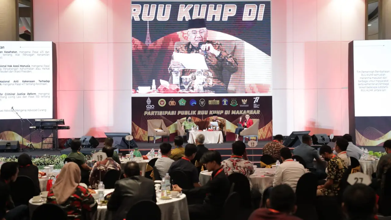 adan Intelijen Negara (BIN) yang menggelar 'Partisipasi Publik RUU KUHP’ di Claro Hotel, Makassar, Sulawesi Selatan, Jumat