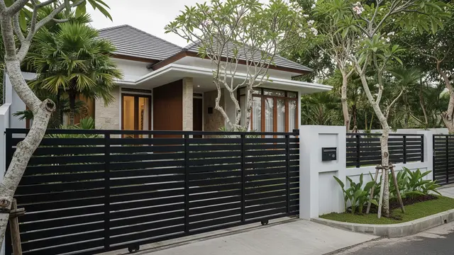 Model Pagar Besi Anti Karat yang Minimalis Modern Tren 2025/ Ilustrasi AI