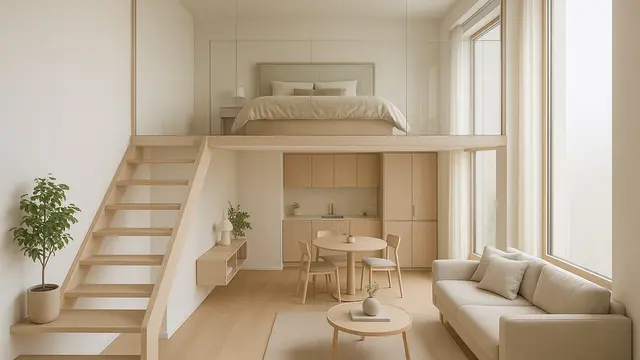 Inspirasi Rumah 4×3 Minimalis Mezzanine Hemat Biaya di 2025/Ilustrasi gambar AI