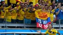 Selebrasi penyerang Kolombia, Teofilo Gutierrez usai mencetak gol ke gawang Yunani di laga penyisihan Piala Dunia 2014 Grup C di Belo Horizonte, Brasil, (14/6/2014). (REUTERS/Paulo Whitaker) 