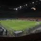 Suasana pertandingan Inter Milan dan Ludogorets yang tanpa penonton di Stadion San Siro, Milan, Italia (27/2/2020). Akibat virus COVID-19 yang sedang mewabawah, pertandingan leg kedua babak 32 besar Liga Europa UEFA antara Inter Milan melawan Ludogorets dimainkan tanpa.(Emilio Andreoli, UEFA via AP)