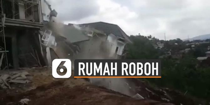 VIDEO: Viral Dua Rumah di Perumahan Roboh