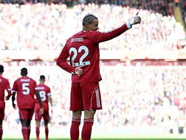 Liverpool berhasil memetik poin penuh setelah pesta gol ke gawang West Ham dalam laga lanjutan Liga Inggris 2025/2026 di Anfield, Sabtu (28/02/2026) waktu setempat. (AFP/Paul Ellis)