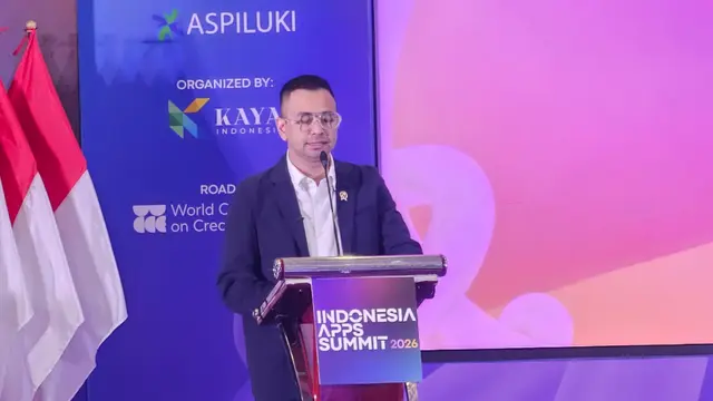 Utusan Khusus Presiden Bidang Pembinaan Generasi Muda dan Pekerja Seni, Raffi Ahmad, dalam Indonesia Application Summit (InApps) 2026.