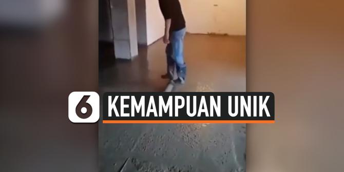 VIDEO: Viral Pria Berjalan Moonwalk Seperti Michael Jackson untuk Haluskan Lantai Semen