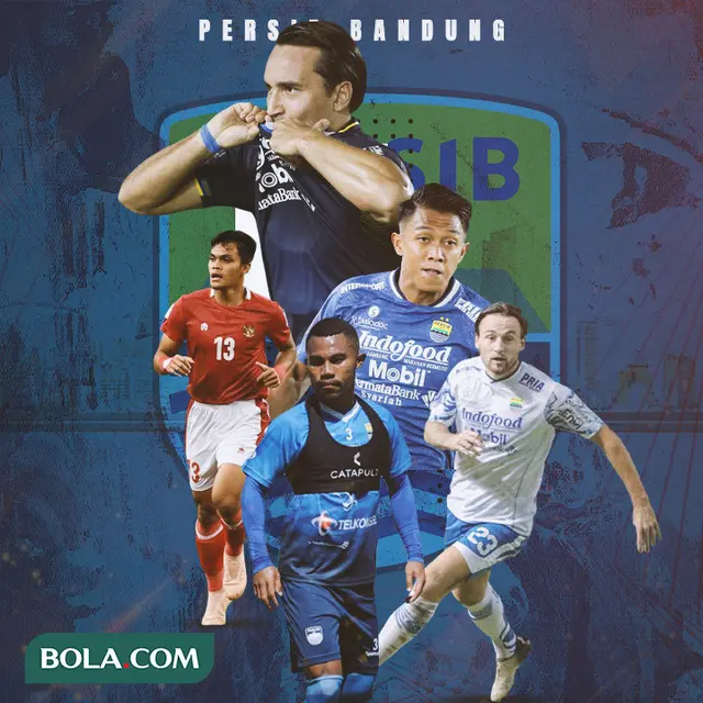 Persib Bandung - Ilustrasi Marc klok, Ezra Walian, Febri Hariyadi, Rachmat Irianto, dan Ardi Idrus