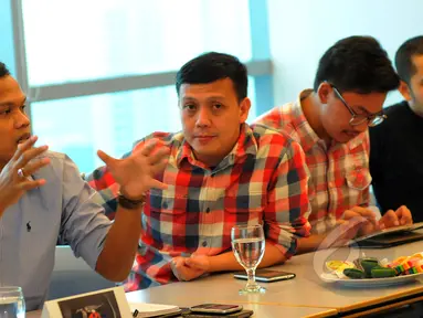 Suasana konferensi pers Indonesian Short Film Festival (ISFF) 2015 di SCTV Tower, Jakarta, Selasa (24/3). Dalam rangka merayakan ulang tahun ke-25, SCTV menggelar kompetisi film pendek yakni ISFF 2015. (Liputan6.com/Faisal R Syam)