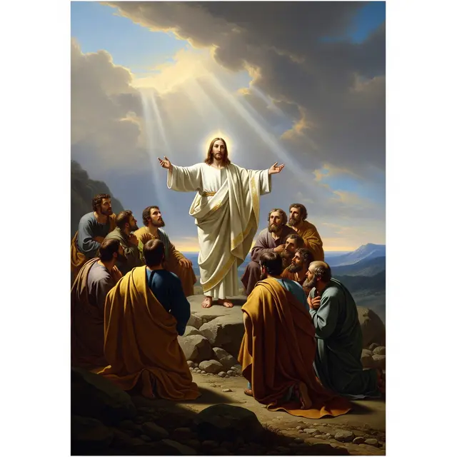 Background Kenaikan Yesus Kristus (Image by Gemini AI)