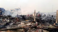Kebakaran Melalap Pasar Baru Serbalawan Simalungun, Ratusan Kios Pedagang Rata dengan Tanah