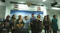 Sembilan perempuan anggota Panitia Seleksi (Pansel) calon pimpinan KPK tiba di Kompleks Istana Kepresidenan, Jakarta Pusat.
