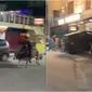 Pria bikin heboh warga karena aksinya tunggangi banteng tengah malam. (Sumber: Twitter/uttarakhandcops)