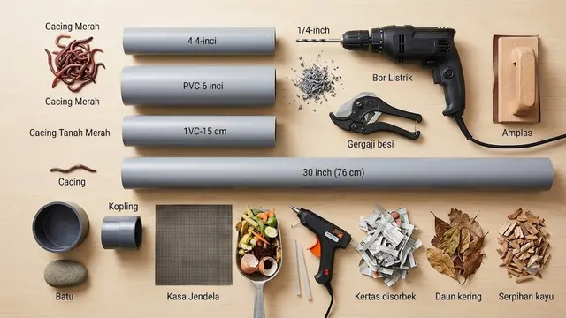 Cara Membuat Menara Cacing dari Pipa PVC