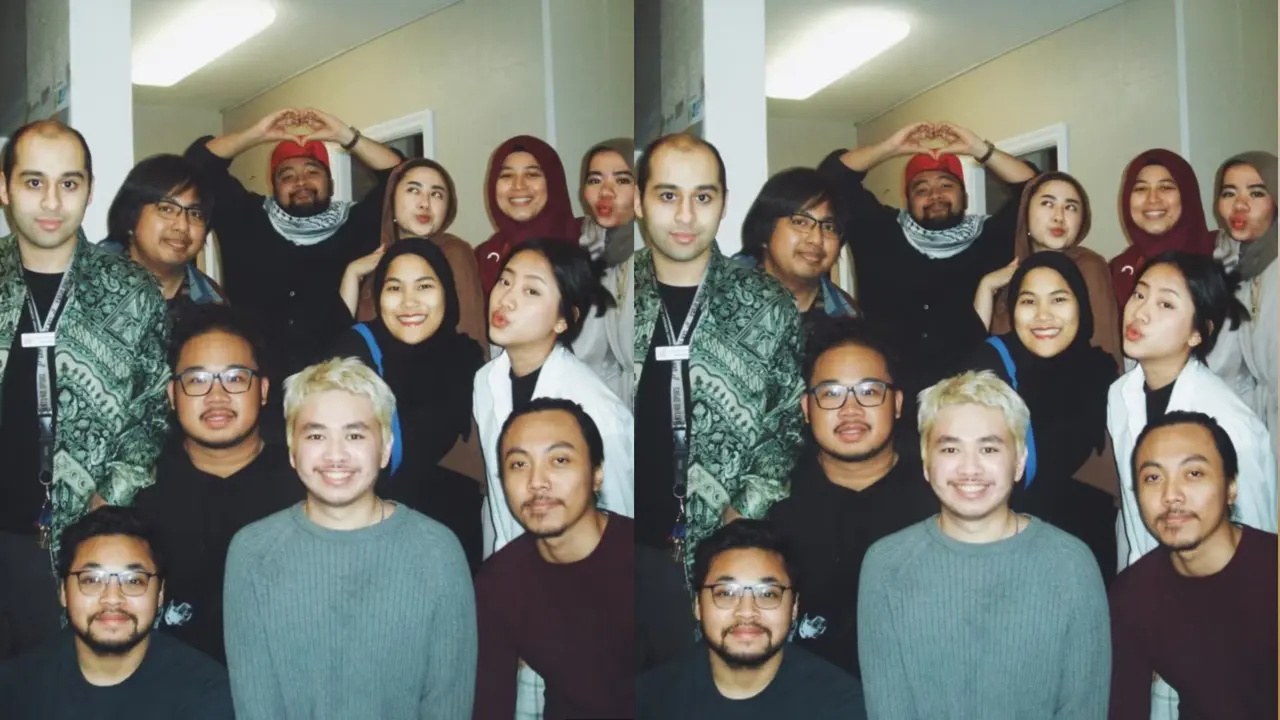 Satrio Adnan Hammami (mengenakan topi merah) bersama teman-teman (dok: Satrio Adnan Hammami)
