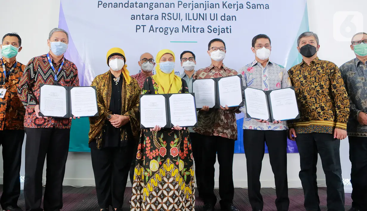 Kerja sama ini merupakan hasil temu dan tonggak baru dengan almamater UI, perusahaan alumni UI yang diorkestrasi ILUNI UI. Kerjasama antara arogya AI dengan RS UI merupakan bagian tak terpisahkan dari program center 4.0 yang mengedepankan prinsip kolaborasi dan inovasi. (Liputan6.com/HO/ILUNI UI)