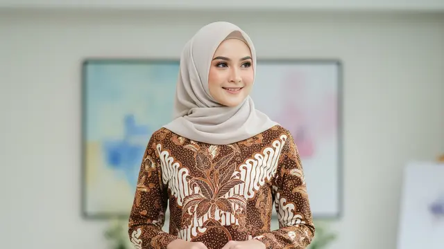 Gamis Batik Flare Dress Modern