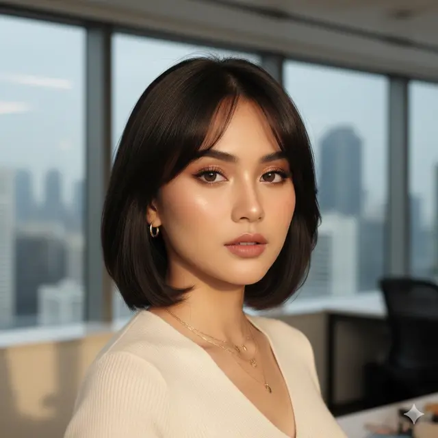 Model Rambut Wanita Dagu Panjang (Foto: Gemini AI)