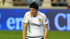 Valencia's David Villa reacts during theIR Spanish league football match against Malaga at the Mestalla Stadium in Valencia, on February 14, 2009. AFP PHOTO/DIEGO TUSON