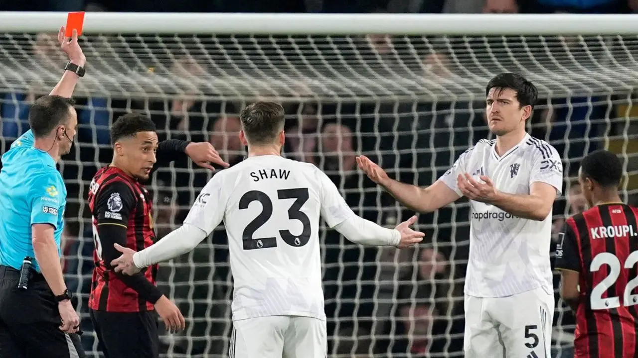 Harry Maguire kartu merah, Bournemouth vs Manchester United