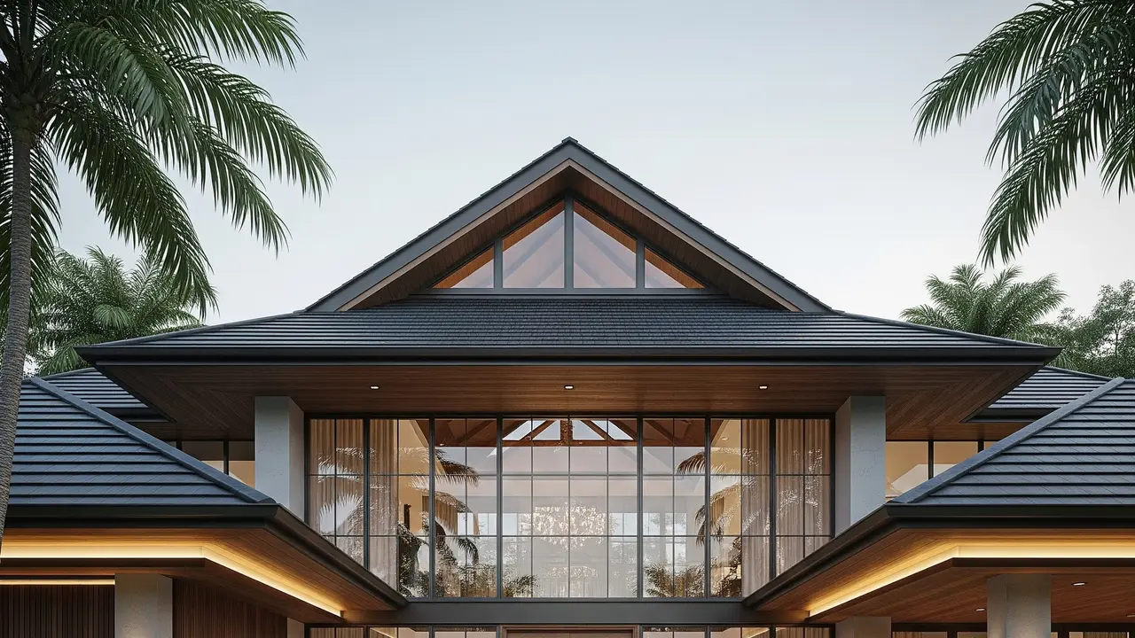 Rumah Kampung Modern 1 Lantai dengan Bukaan Lebar (Gemini AI)