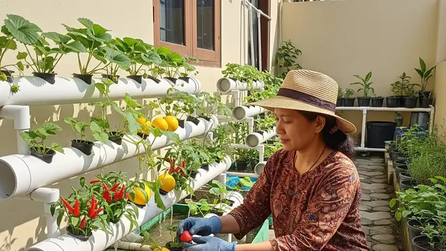 Cara Menanam Buah Hidroponik Pipa PVC di Lahan Sempit Perkotaan