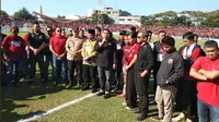CEO PSM, Munafri Arifuddin, di Stadion AMM setelah penundaan laga leg kedua final Piala Indonesia 2018. (Bola.com/Abdi Satria)