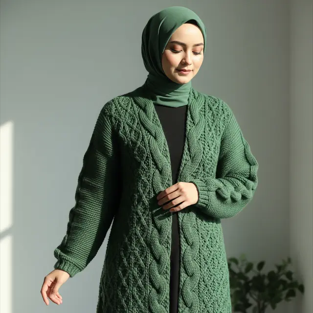 Cardigan Panjang Wanita Muslimah Model Terbaru