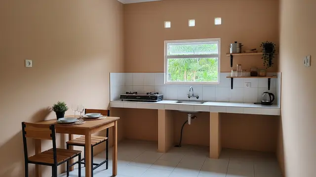 Warna Cat Dapur yang Tidak Mudah Kotor dan Tahan Noda Minyak Cokelat Muda