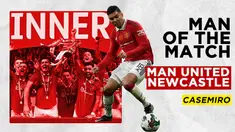 Berita Motion grafis statistik Casemiro yang menjadi Man of the Match, saat MU jadi juara usai kalahkan Newcastle United di final Carabao Cup.