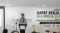 Sandiaga Uno berbicara pada Rapat Kerja Nasional Himpunan Pengusaha KAHMI (HIPKA) yang didirikan oleh Korps Alumni Himpunan Mahasiswa Islam (KAHMI). (Liputan6.com/Mulyono Sri Hutomo)