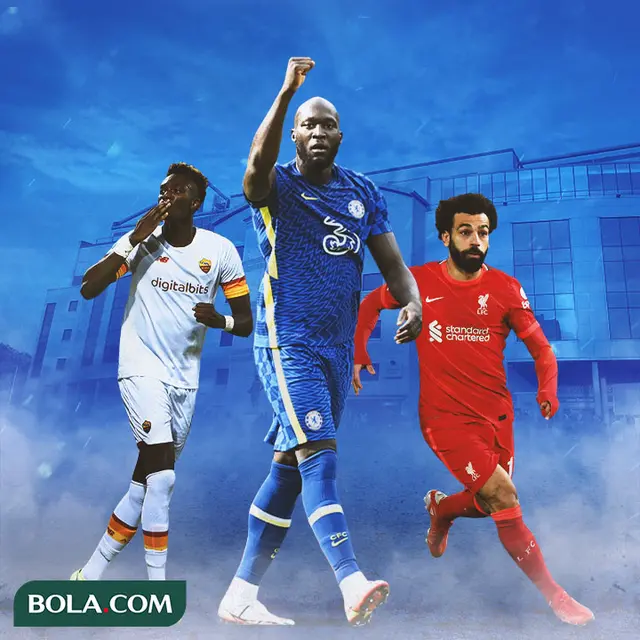 Ilustrasi - Tammy Abraham, Romelu Lukaku, Mohamed Salah