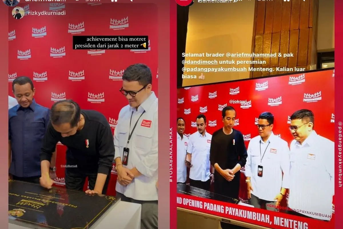 Presiden Joko Widodo Hadiri Peresmian Rumah Makan Padang Arief Muhammad . (Instagram/ ariefmuhammad- padangpayakumbuah)