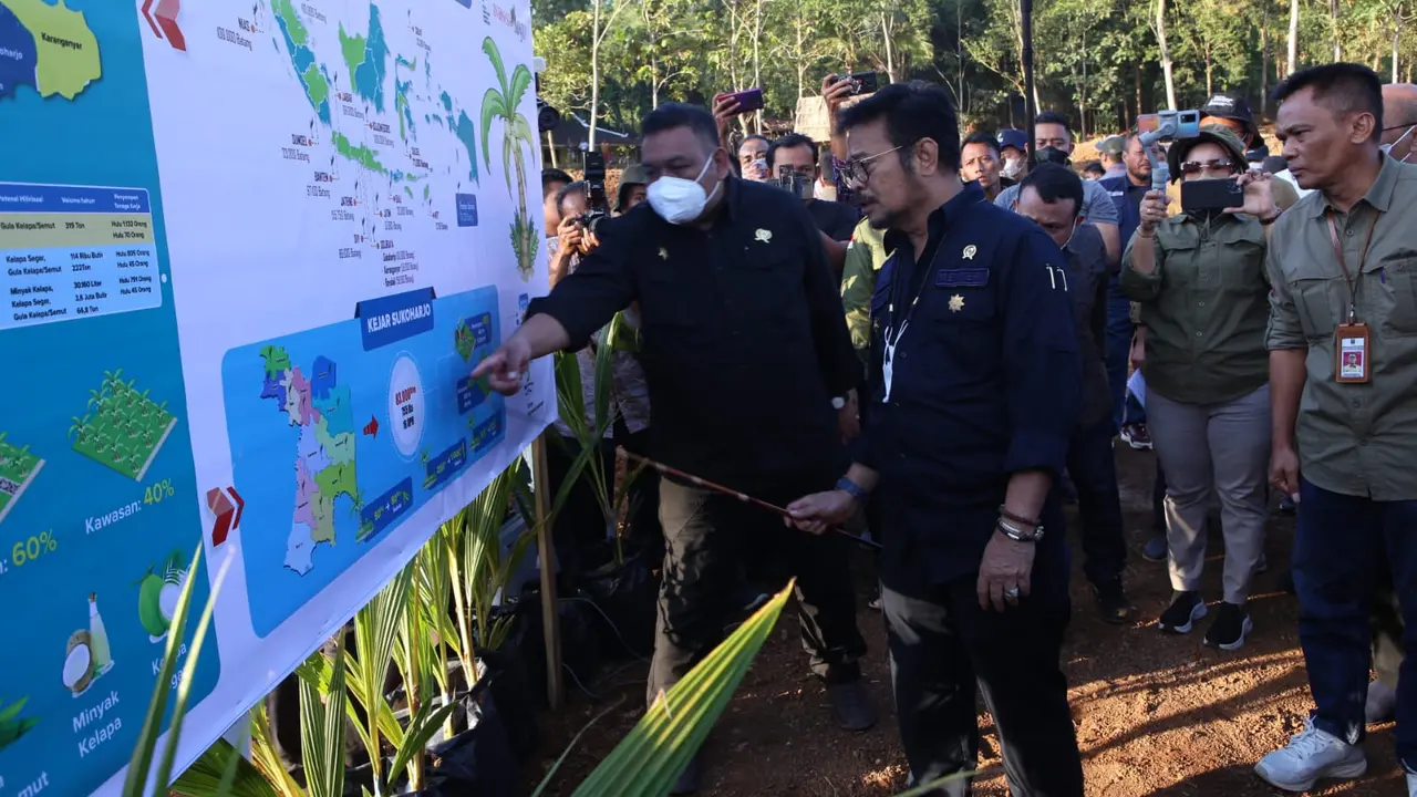 Mentan SYL Cek Persiapan Pengembangan Kelapa Genjah 1 Juta Batang di Sukoharjo