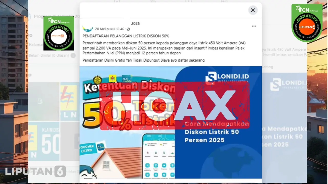 Tangkapan layar hoaks dikson Tarif Listrik