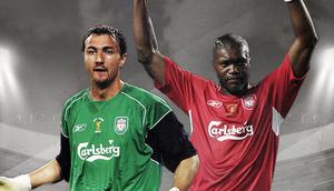 Djibril Cisse dan Jerzy Dudek. (Bola.com/Dody Iryawan)