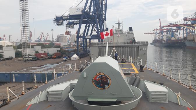 <p>Senjata di HMCS Winnipeg. Dok: Tommy Kurnia/Liputan6.com </p>