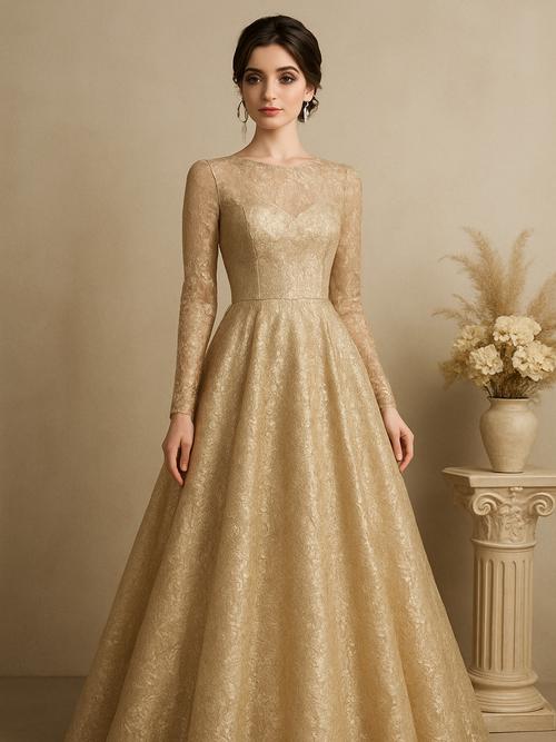 8 Model Long Dress Brokat Kekinian di 2025 dengan Nuansa Glamour dan Anggun