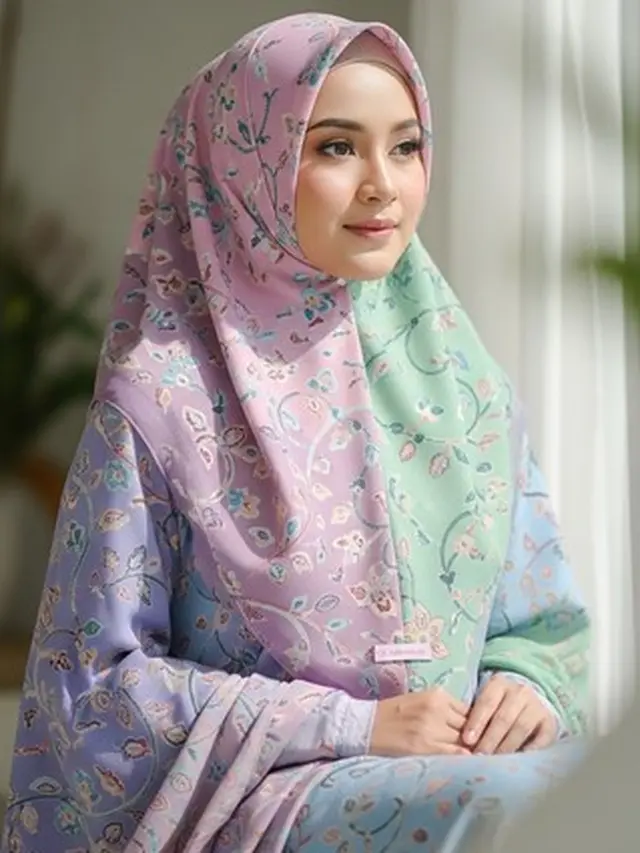 Gamis motif bunga 2025. (Liputan6.com/Gemini.ai)