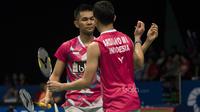 Ganda putra Indonesia, Fajar Alfian/Muhammad Rian Ardianto melaju ke babak perempat final Indonesia Open 2017 setelah menyingkirkan seniornya, Ricky Karanda Suwardi/Angga Pratama, Kamis (15/6/2017). (Bola.com/Vitalis Yogi Trisna)