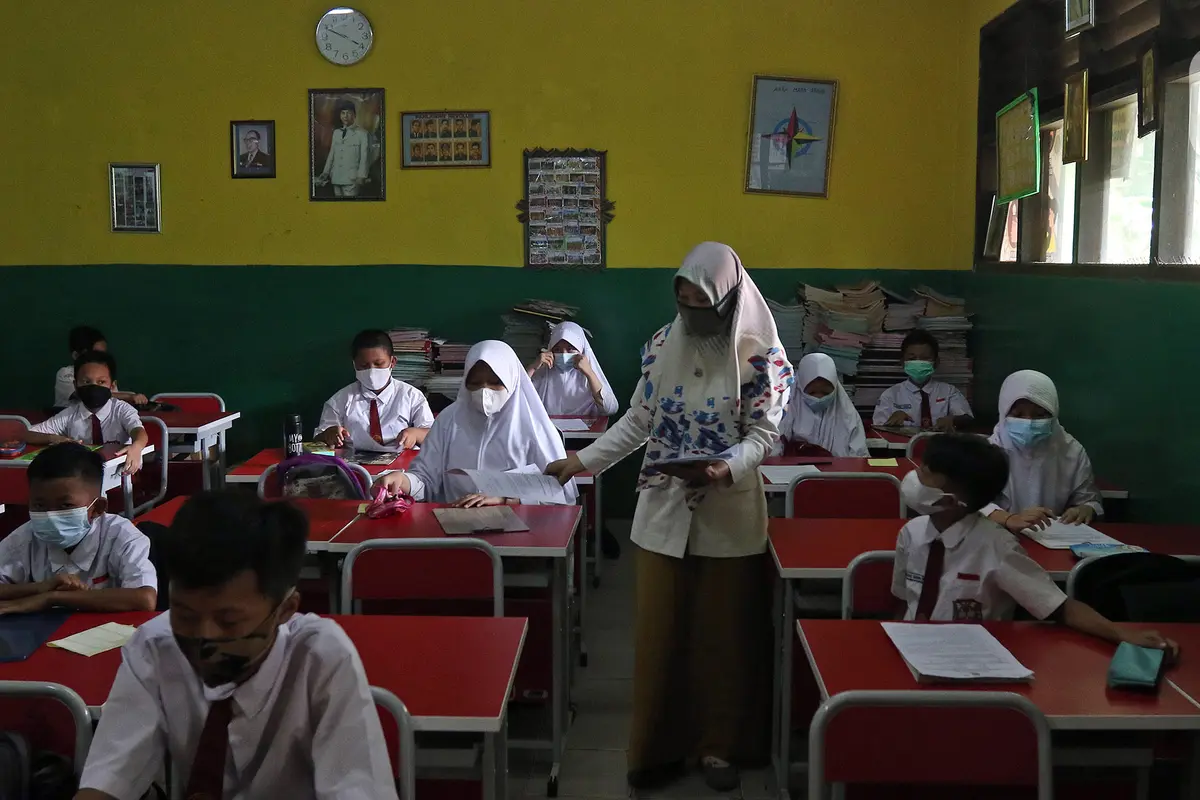 FOTO: Pemberlakuan Ujian Tatap Muka SD di Bekasi