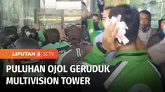 Tak terima rekannya dianiaya petugas keamanan gedung, puluhan pengemudi ojek online menggeruduk Gedung Multivision Tower di Jakarta Selatan, Rabu (02/11) siang. Diduga penganiayaan terjadi, saat korban salah masuk gedung untuk mengantar paket.