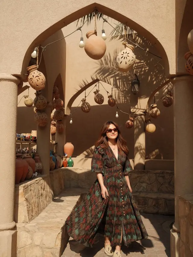 Menjelma Bak Perempuan Timur Tengah, Marsha Aruan Tampil Anggun dengan Dress Bermotif Saat Liburan di Oman