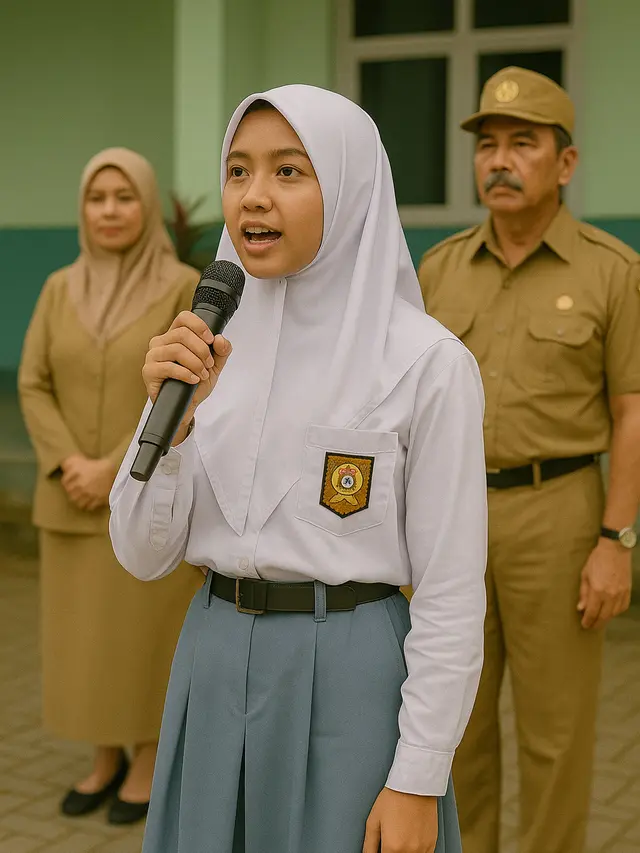 Ilustrasi siswa pidato