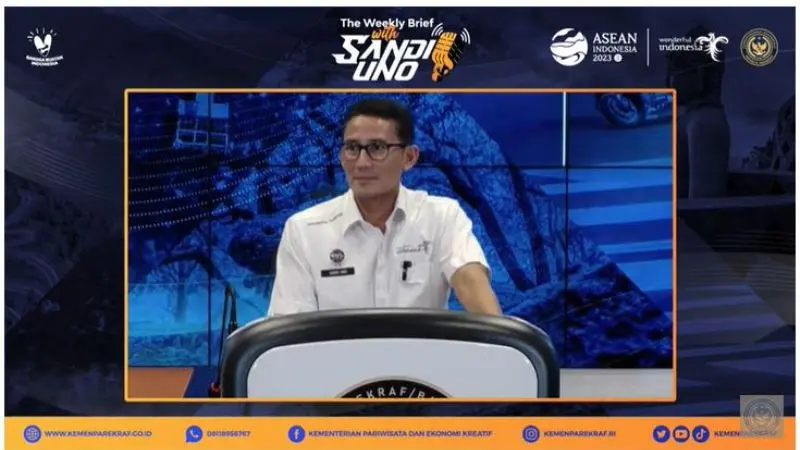 Menparekraf Sandiaga Uno di The Weekly Brief with Sandi Uno, Senin, 5 Juni 2023