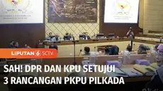 Komisi II DPR menyetujui tiga Rancangan Peraturan Komisi Pemilihan Umum atau PKPU terkait aturan teknis pelaksanaan pilkada serentak pada Senin siang.