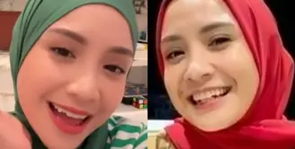 Lihat di sini beberapa potret penuh gaya Nagita Slavina pakai hijab colorful.